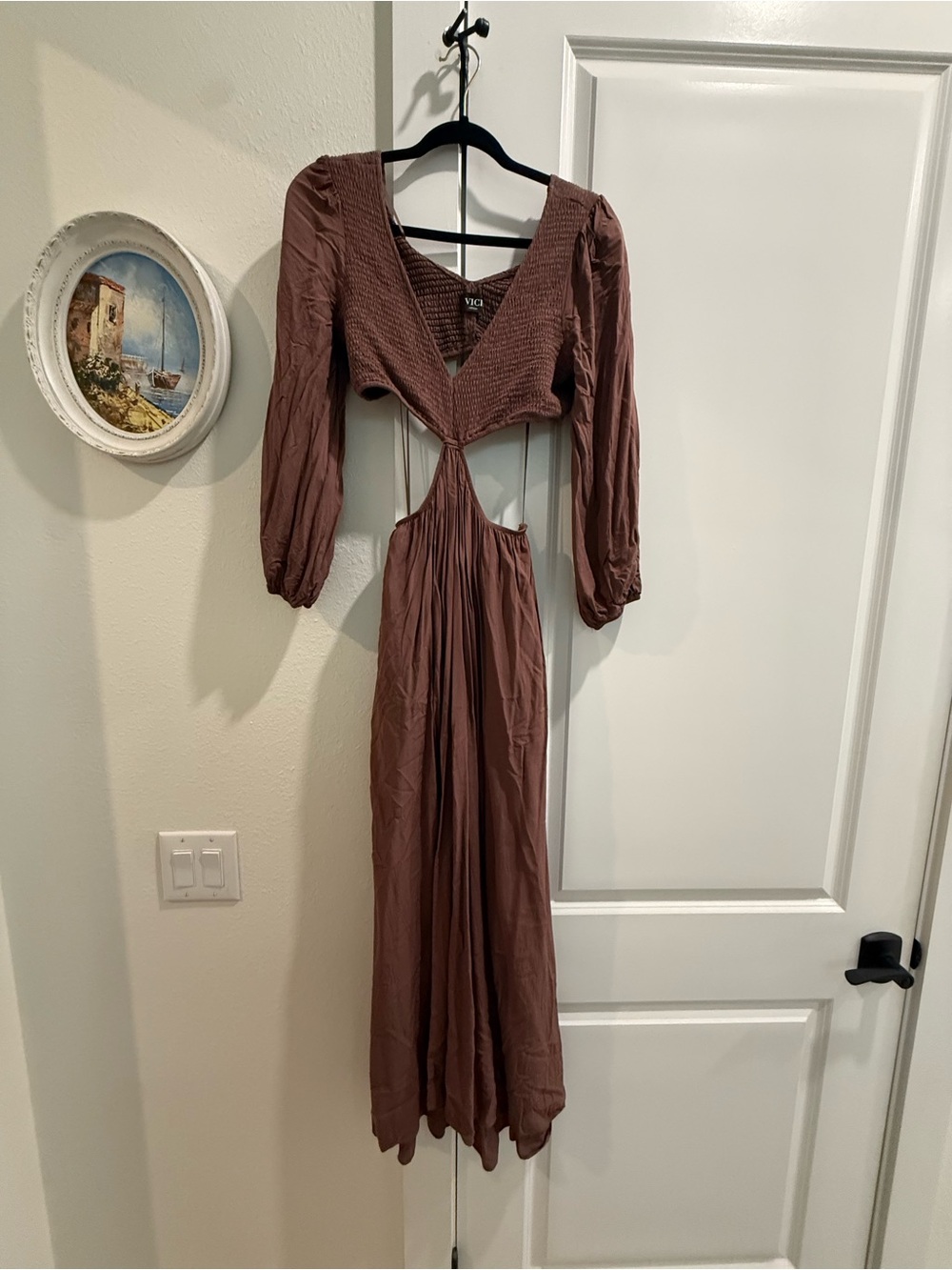 Vici Brown Cutout Maxi Dress